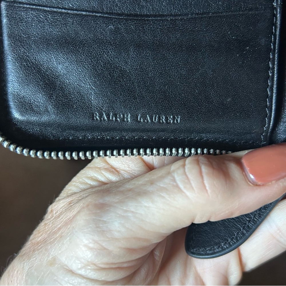 Ralph Lauren Black Studded Leather Wallet - Picture 2 of 7